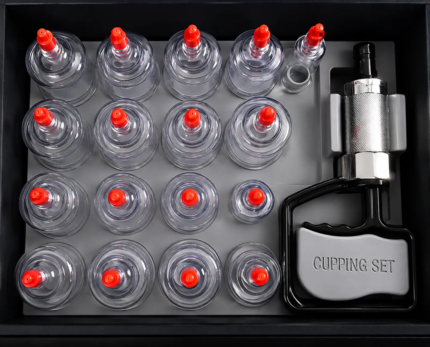Cupping set used for focused treatment at Muscle Movement and Improvement